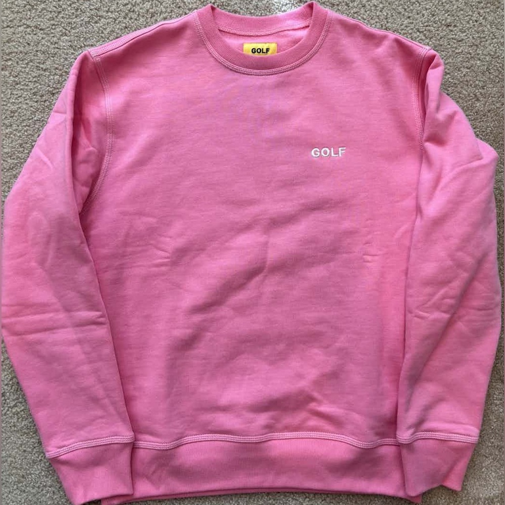 GOLF WANG contrast stitch mini logo crewneck - pink MD